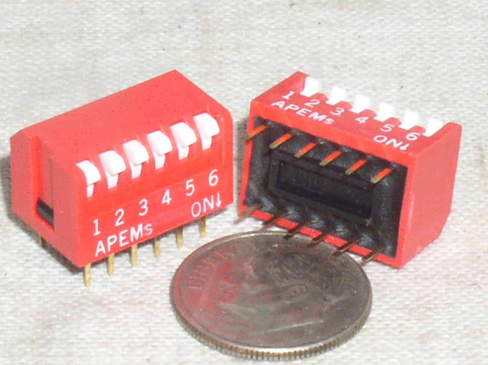 2 NEW APEM DP-06 DP06 6 POS POSITION SPST 12 PIN AU PIANO DIP SWITCH SW 6PST USA