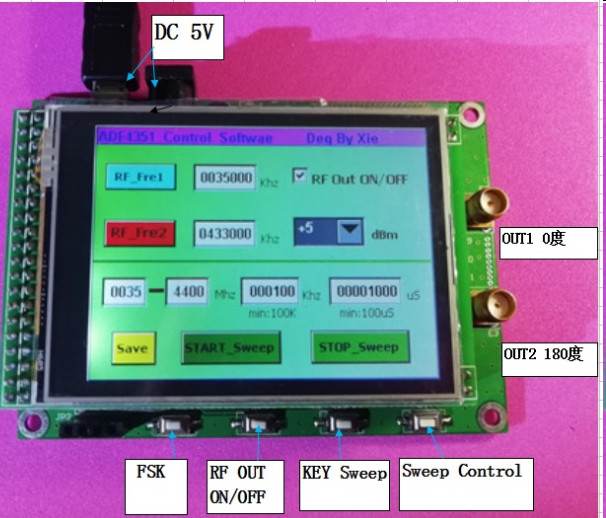Quality ADF4350 Module STM32 Sweep RF Signal Source TFT Color Touch Screen