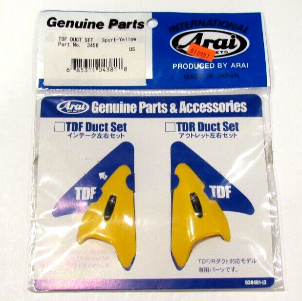 Arai Helmet Ventilation TDF Duct Set Sport Yellow 3458