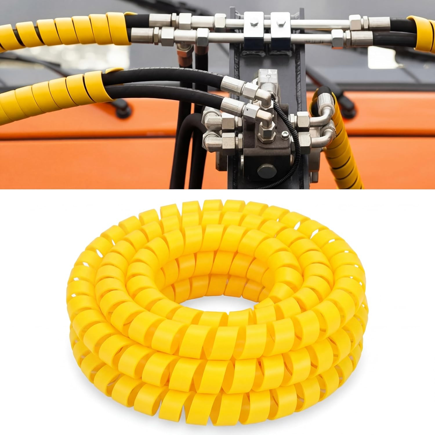 25Ft Spiral Wrap Hose Cable Protector 2 Inch Heavy Duty Hydraulic Hose Wrap Prot