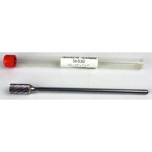 Carbide Burr (SA-5L6D) Cylindrical - Double Cut - 1/4 x 1/2 x 1 x 7