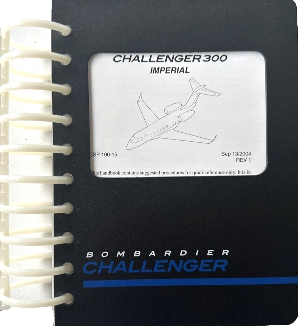 Bombardier Challenger 300 Imperial Quick Reference Handbook Model BD-100-1A10