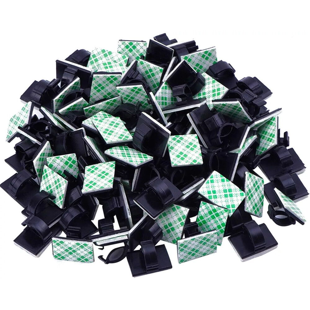 100Pcs Cable Clips Self-Adhesive Cord Wire Holder Management Organizer Clamp