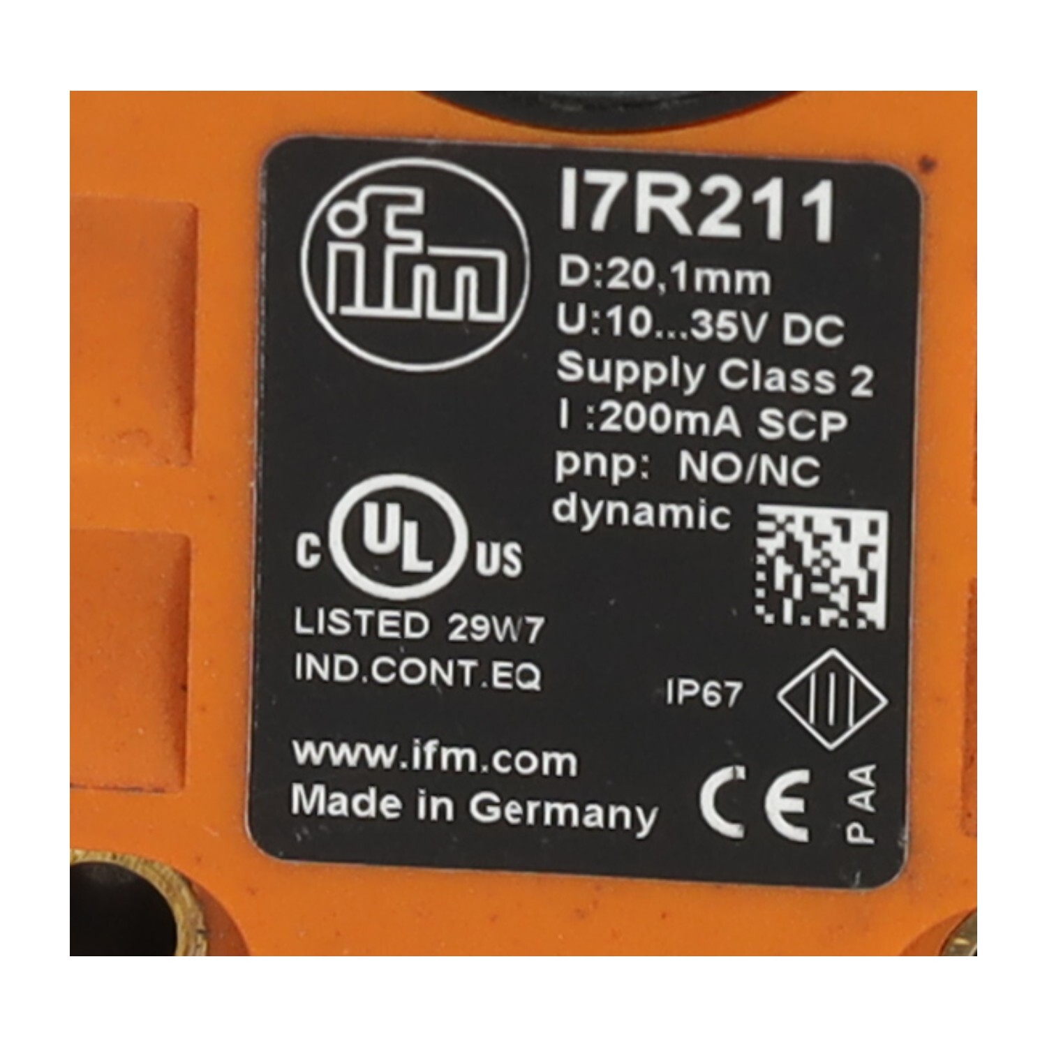 IFM Electronic I7R211 Inductive Ring Sensor New NMP