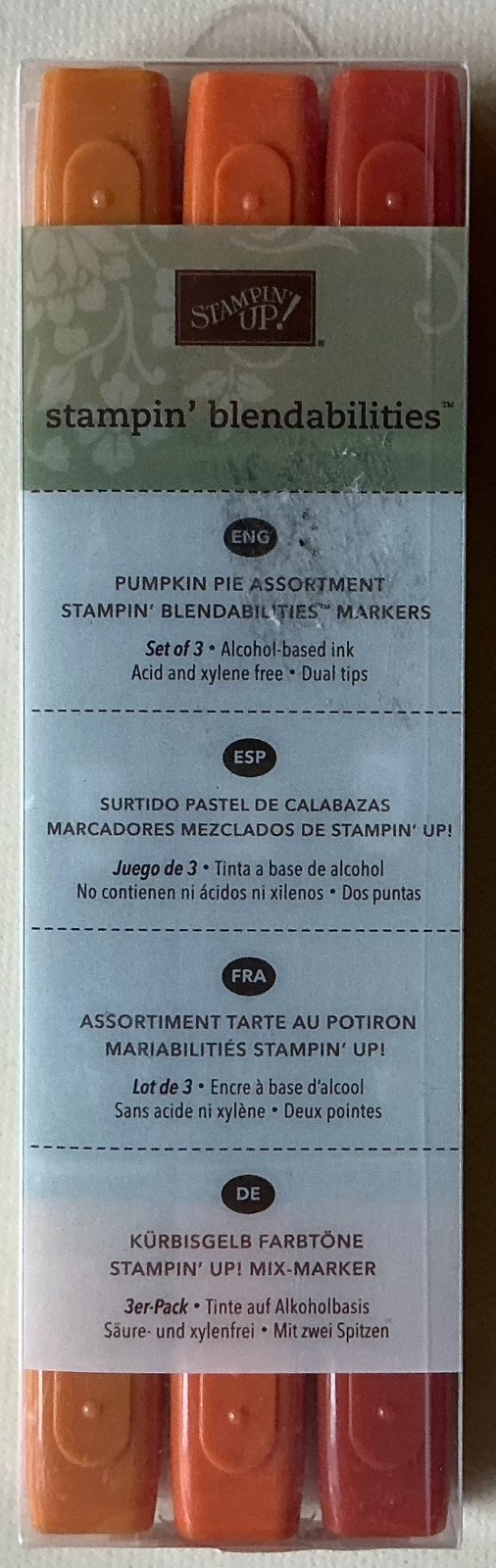 SU! - Stampin' Blendabilities "PUMPKIN PIE" Markers Dual Tip Ink 3-Pack *NEW*