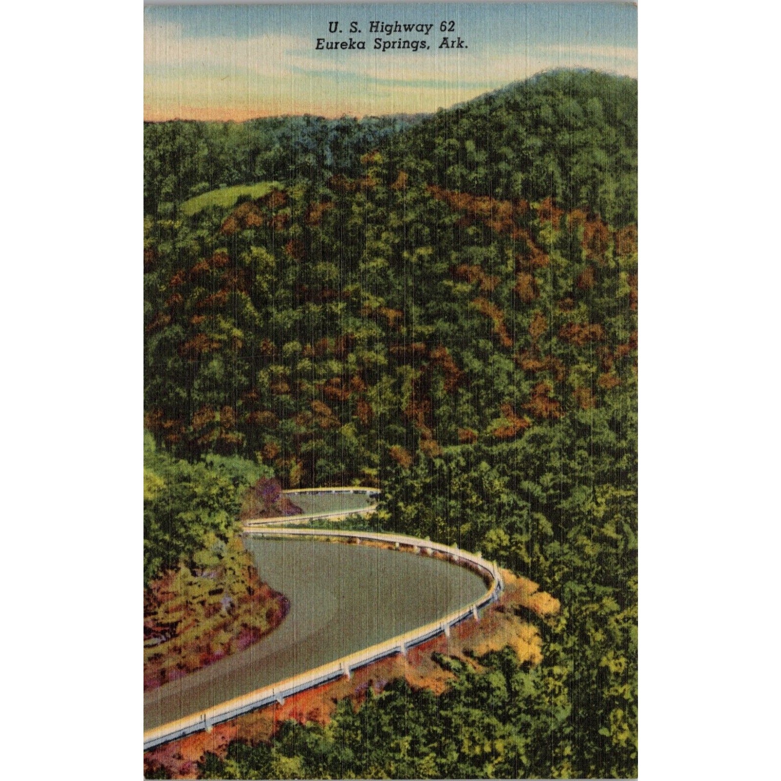 US Highway 62 Eureka Springs AR Postcard PC384