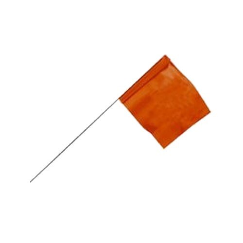 Keson Orange Marking Flags Phone Lines (100 Pack) 21" Stake 2.5" x 3.5" Flag