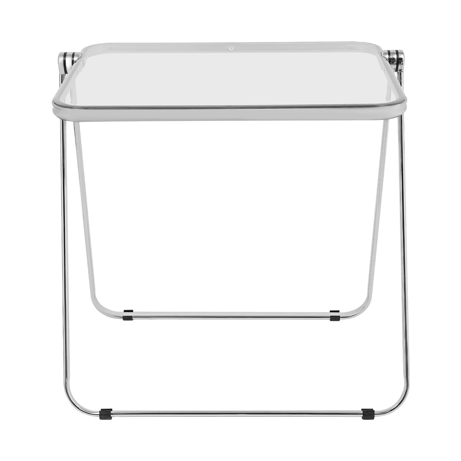 Silver& Clear Foldable Side Table Tiny Computer Desk for Home Office Indoor