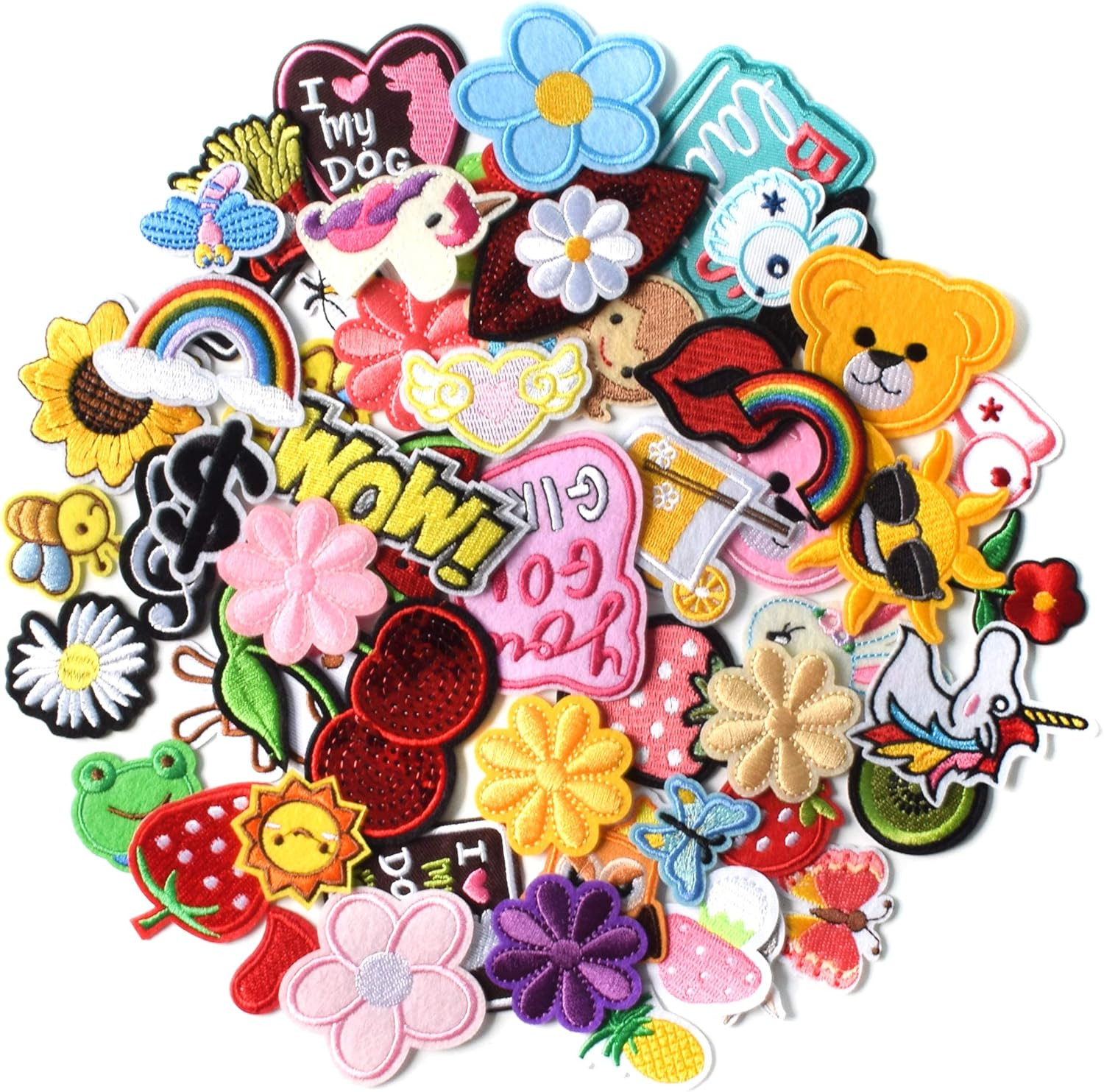 60PCS Embroidered Iron on Patches DIY Accessories, Random Assorted Decorative...