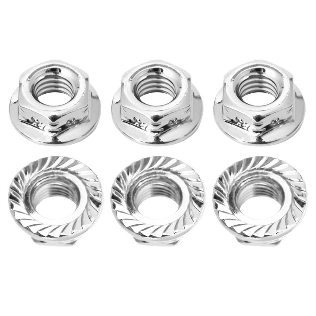 6Pcs Stainless Steel M10 Hex Nut Flange Bolt Screw for Motorcycle Bicycle new