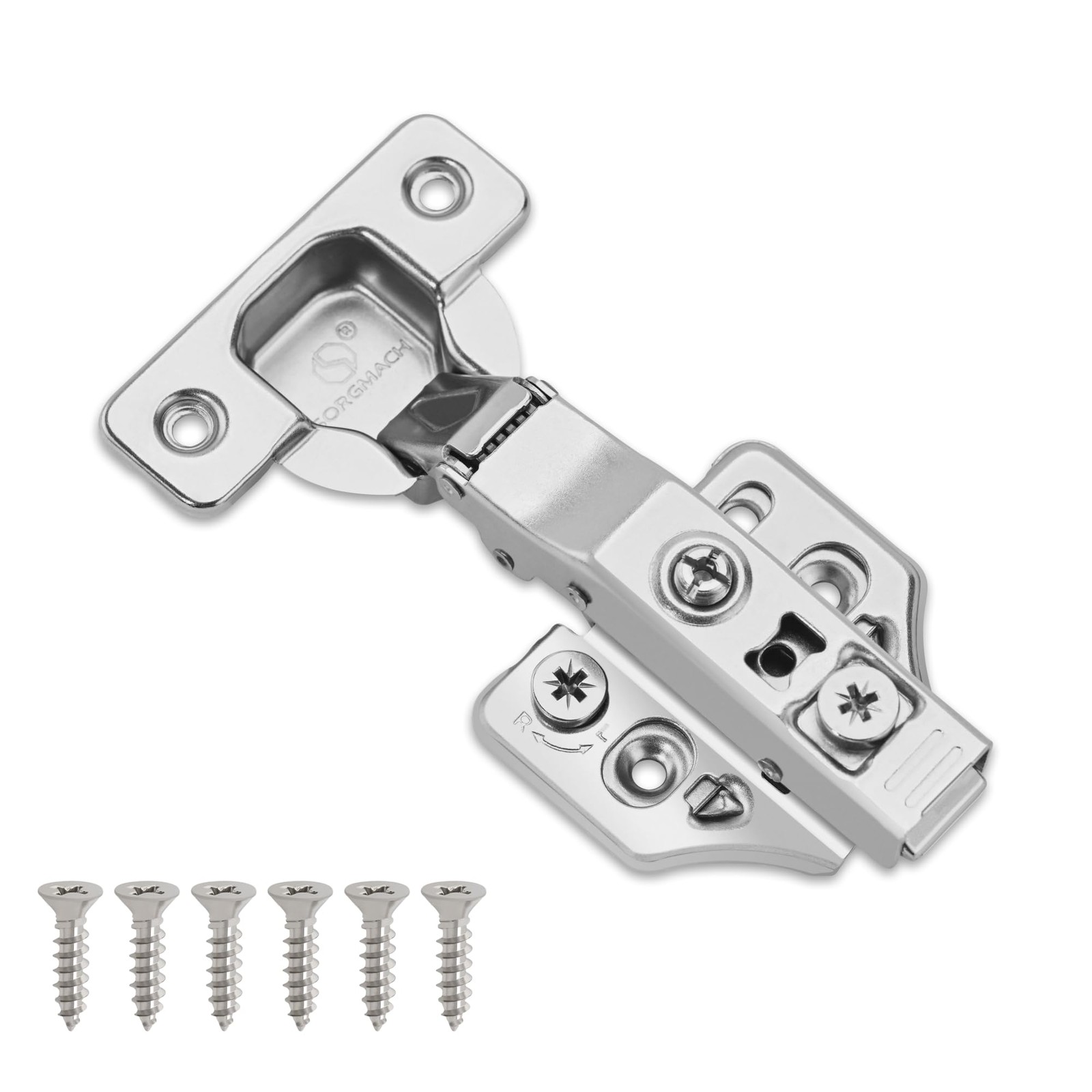 20 Pack Full Overlay Soft Close Cabinet Hinges 105° Frameless 3 Way Adjustabl...