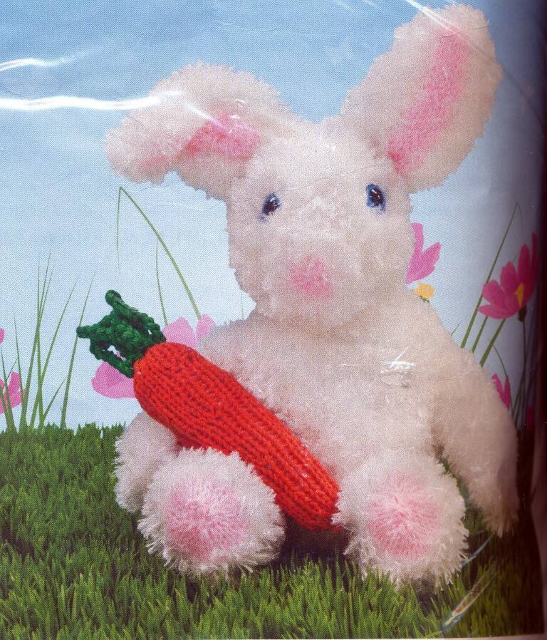 MARY MAXIM KNIT CUDDLE BUNNY KIT SIZE 12.5"
