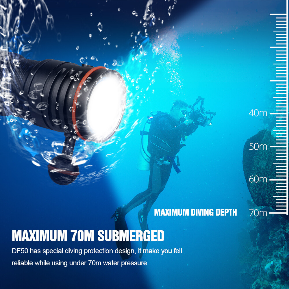 Trustfire DF50 6500Lumen LED Diving Light Waterproof Scuba LED Flashlight V
