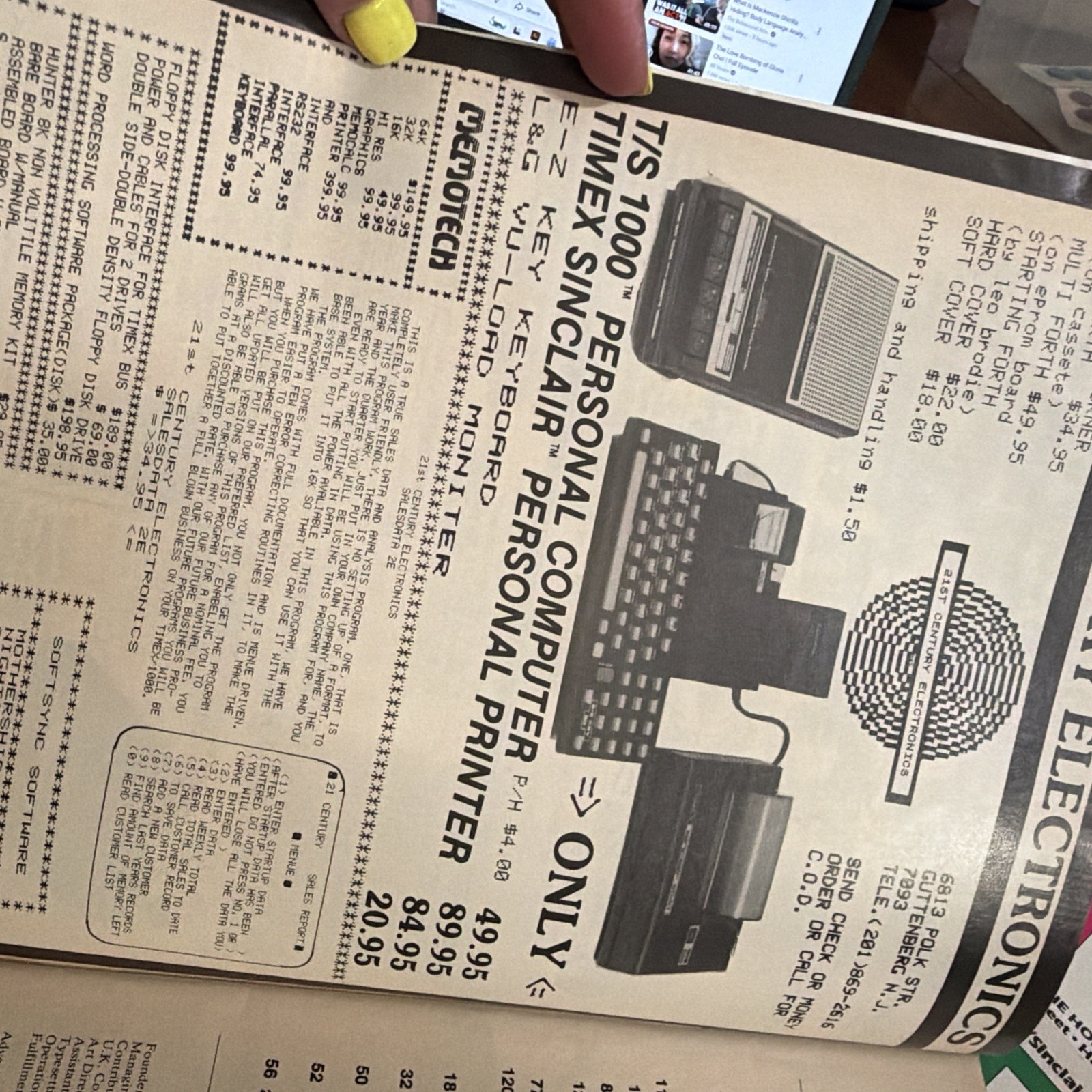 Sync Timex Sinclair Computer Magazine 1983 1984 PC Machine Language Chaining Bit