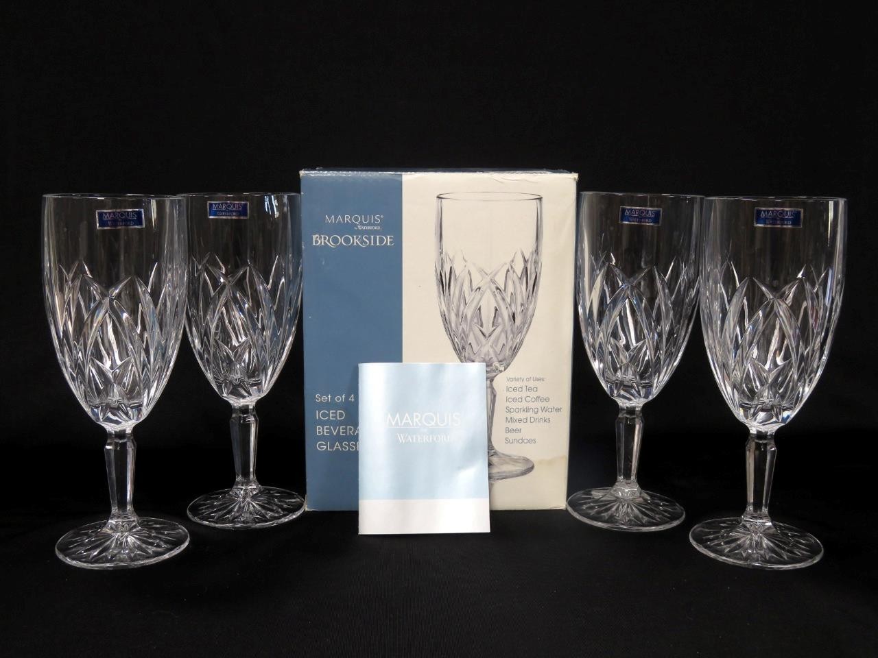 Set of 4 Marquis by Waterford Brookside Iced Beverage Stemmed Glasses