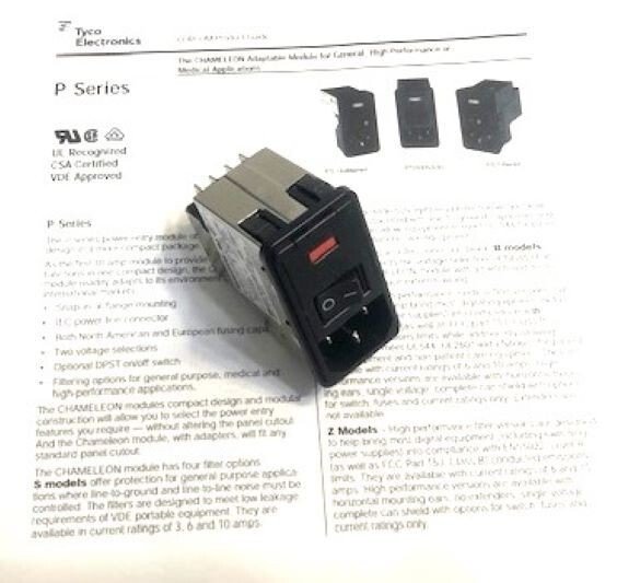 TE Connectivity / Corcom Brand PS0S0DH3B Power Entry Module EMI/RFI Filtered ...