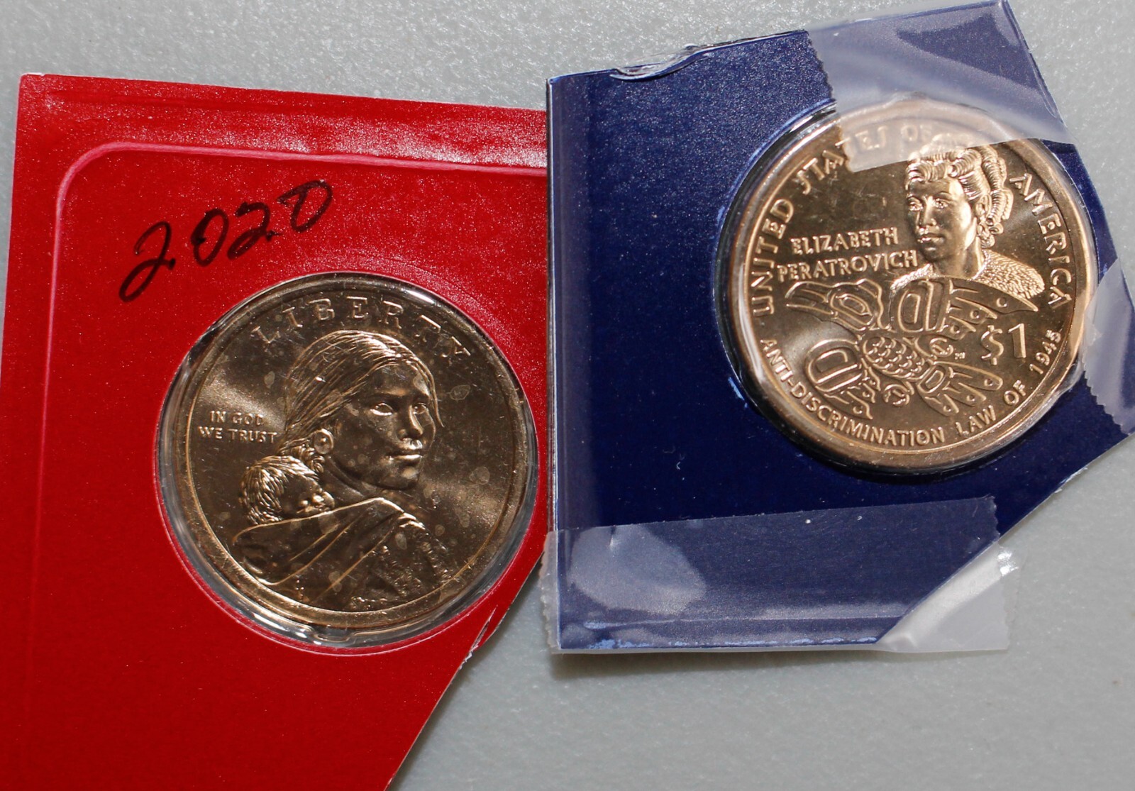 2020 P and D Sacagawea Dollar Native American Anti-Discrimination Law 2 Coin Set