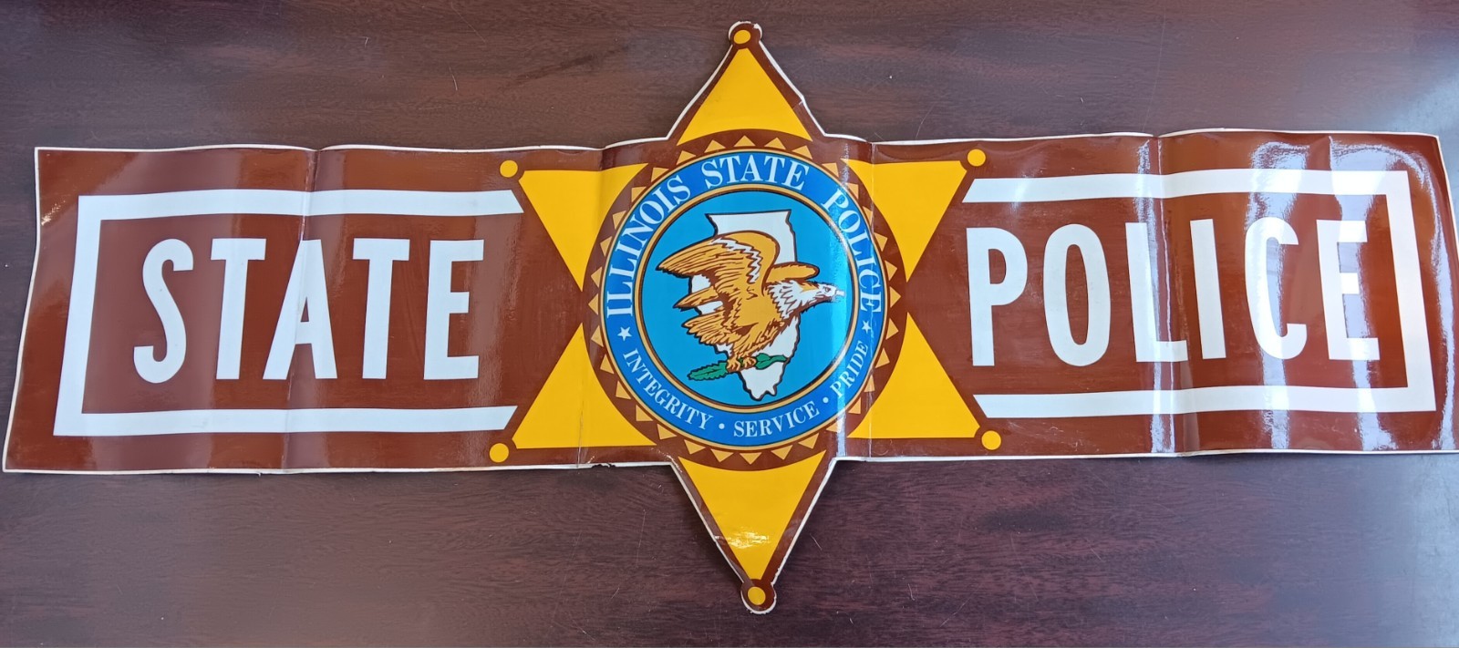 Vintage Illinois State Police Car Sticker 30x13
