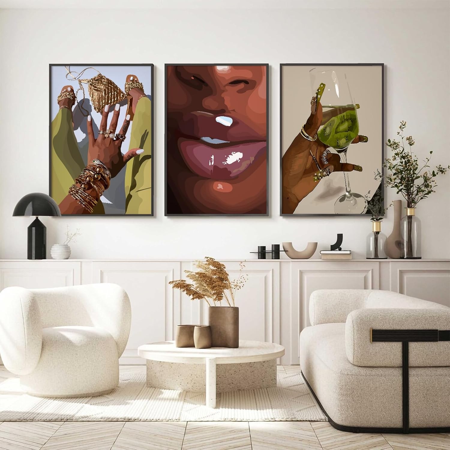 Black Girl Wall Art African Woman 12x16 Inch Unframed, Hands Prints