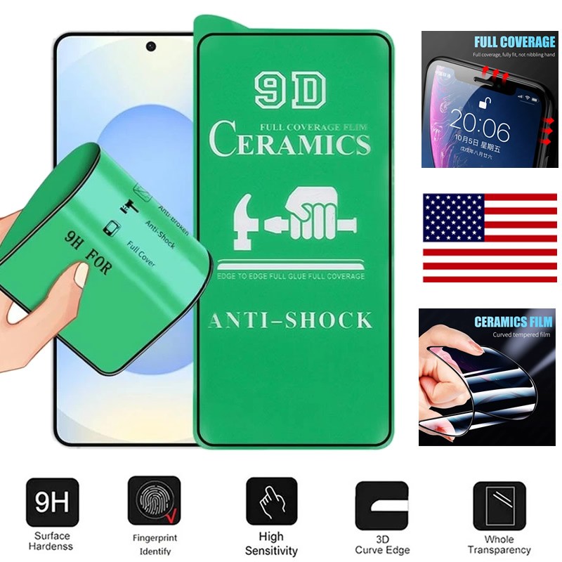 9D Ceramics Film Screen Protector For iPhone 17 16 15 Plus 14 13 12 11 XS 10pcs