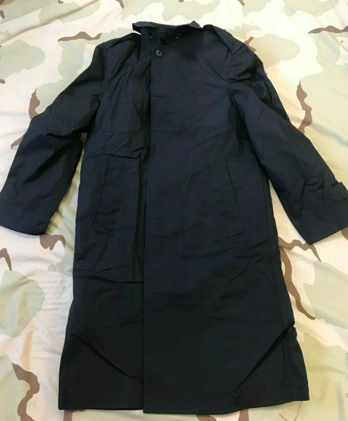US MILITARY BLACK TRENCH COAT REMOVABLE LINER NSN 8405-01-220-2539 SZ 32 REG