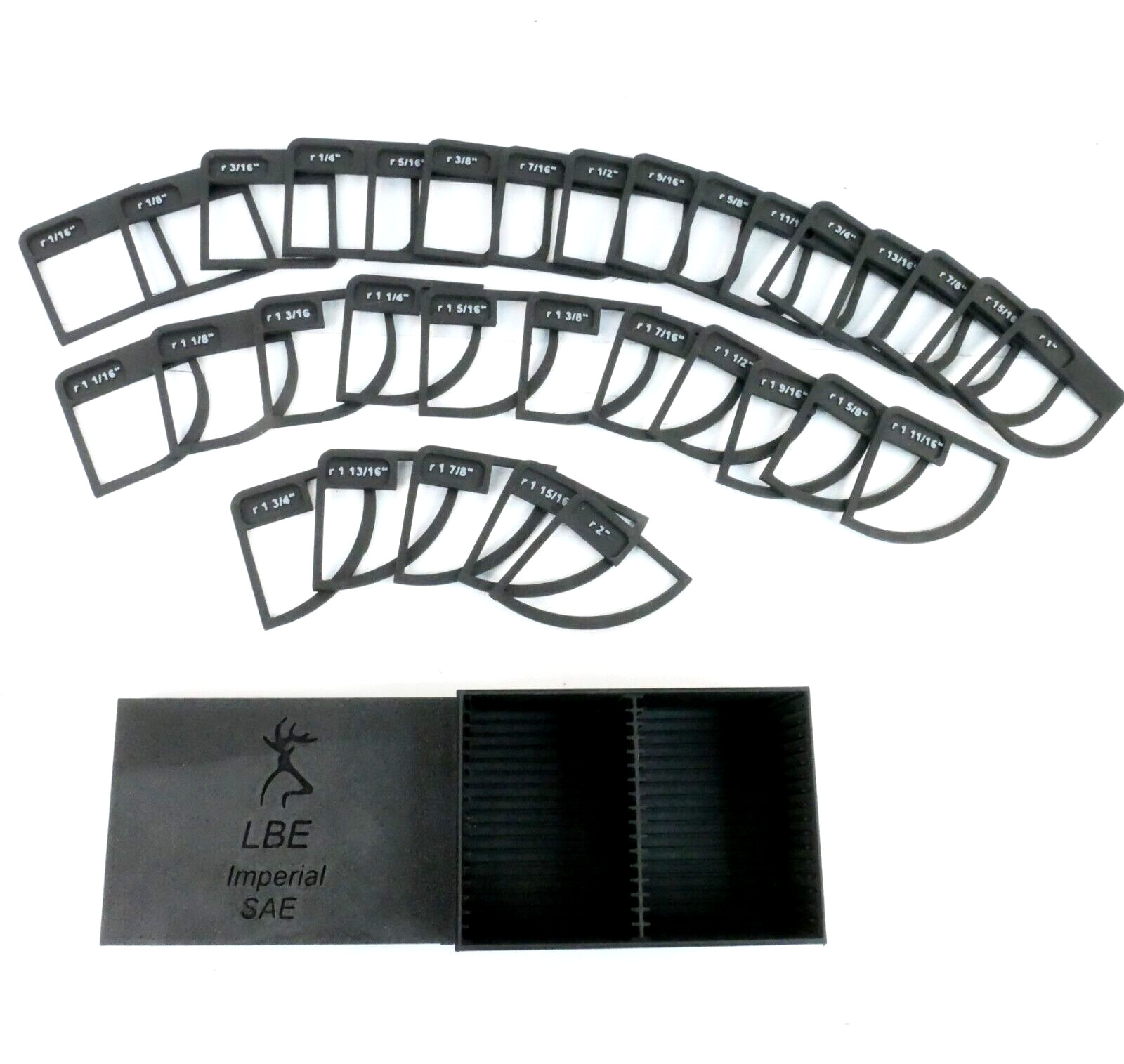 38 pc. Outer Radius Gauge Set With Storage Box Imperial SAE 1/16" - 2"