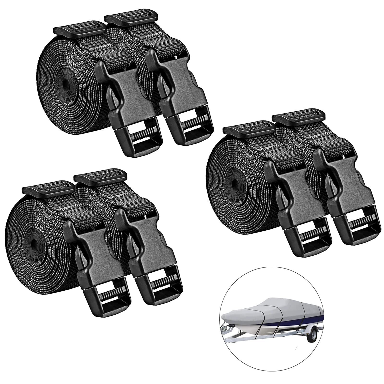 Adjustable Boat Cover Straps with Quick Release Buckles,Heavy Duty Boat Cover...