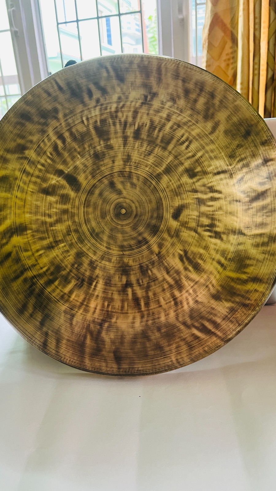 16 inches Handcrafted Tiger Eye Gong-Deep Sound and Vibration-Meditation, Yoga