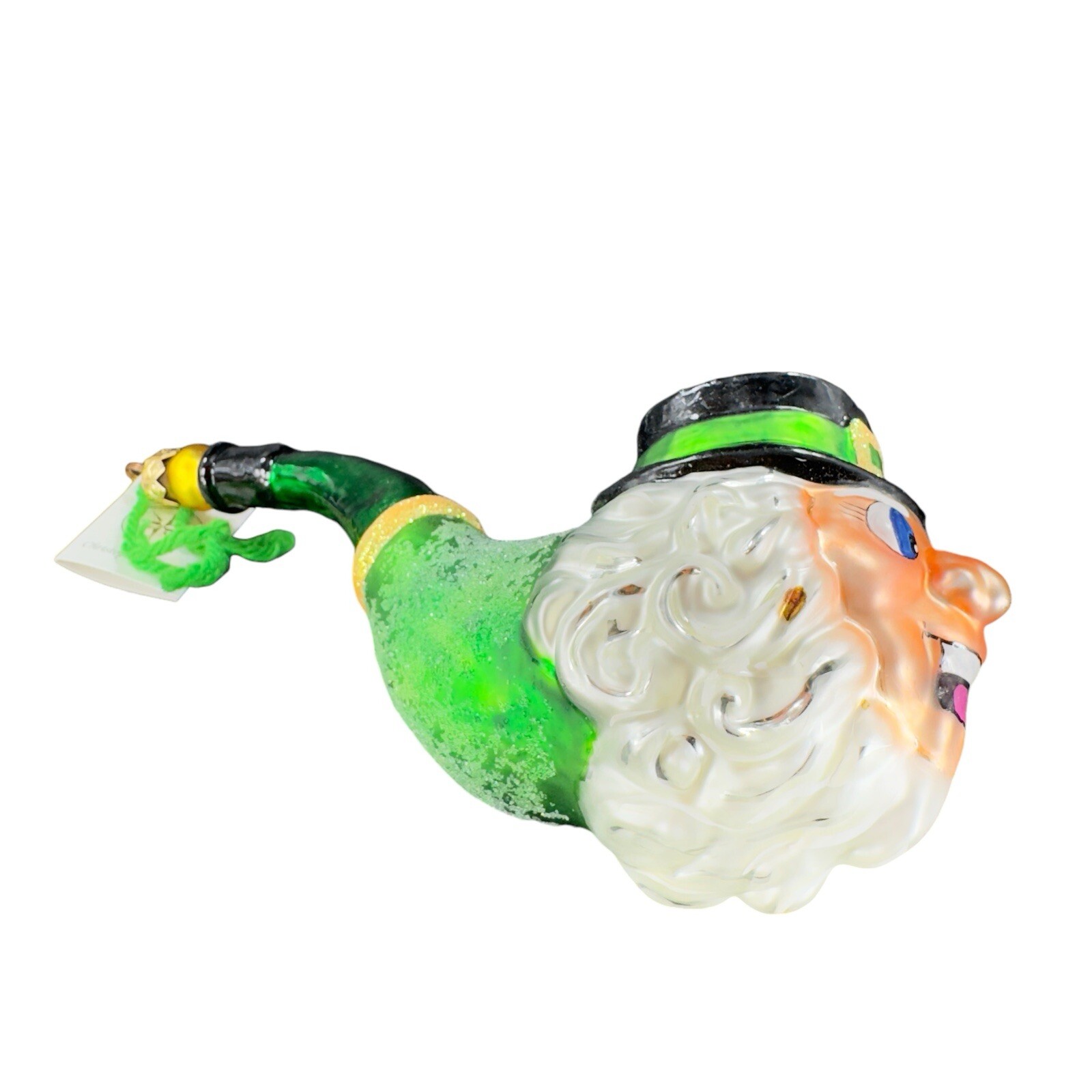 Christopher Radko Lucky Pipe Ornament Leprechaun Irish St Patricks W Sticker