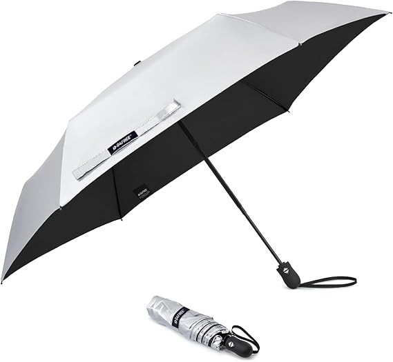 Compact Ultralight Travel Umbrella with UPF 50+ UV Protection - 43-Inch Canopy