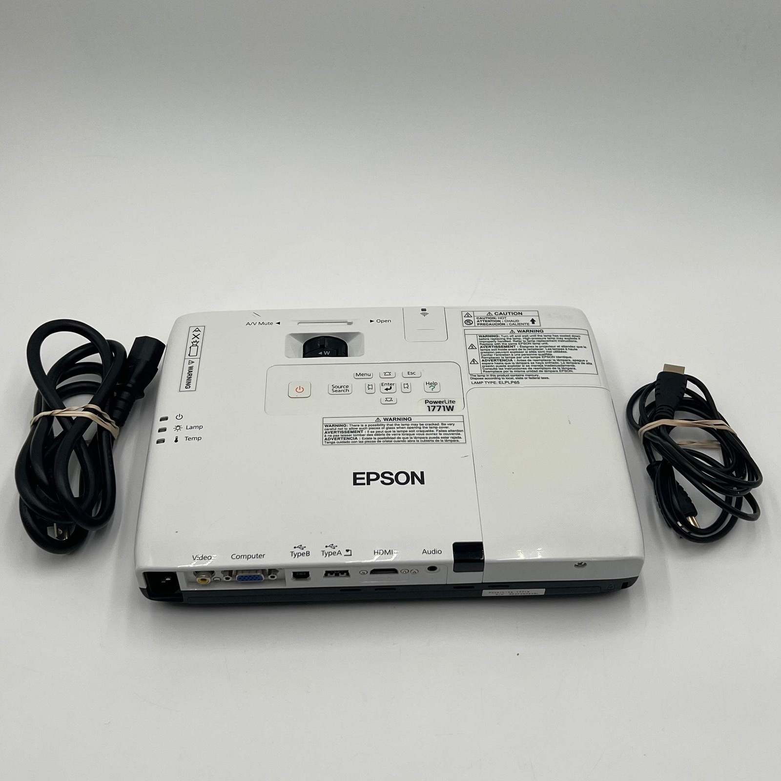 Epson H477A Used Projector - White, Clear Picture Quality