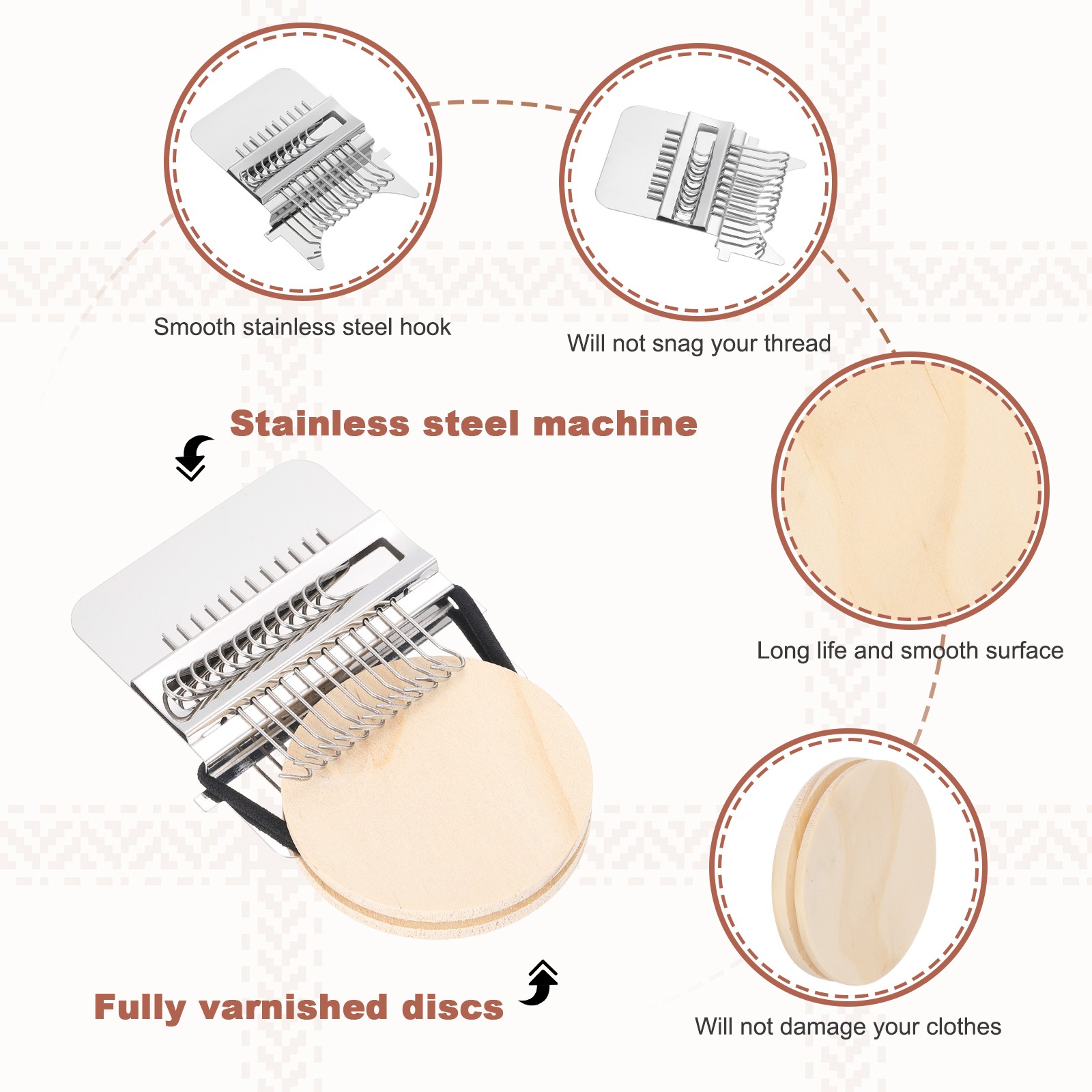 Speedweve Darning Loom, 12 Hooks Mini Weaving Knitting Machine with Buckle