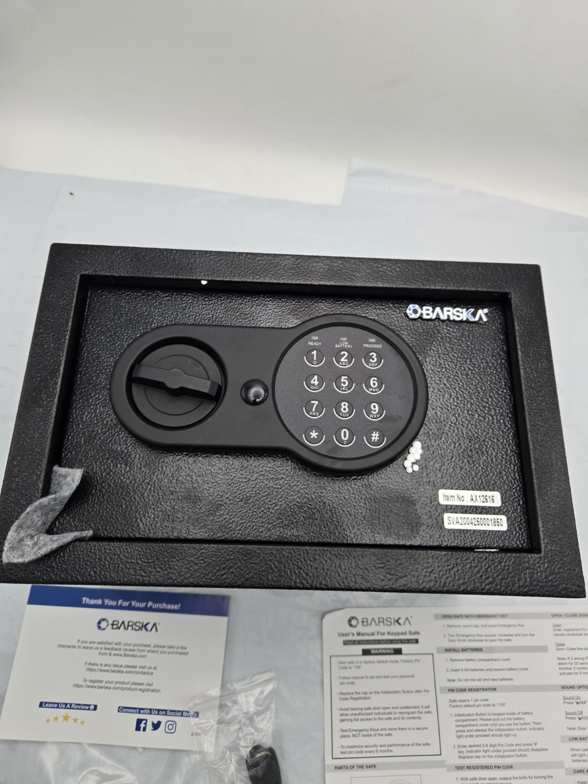 Barska Digital Electronic Safe Box Keypad Lock Security Home Office Hotel Gun