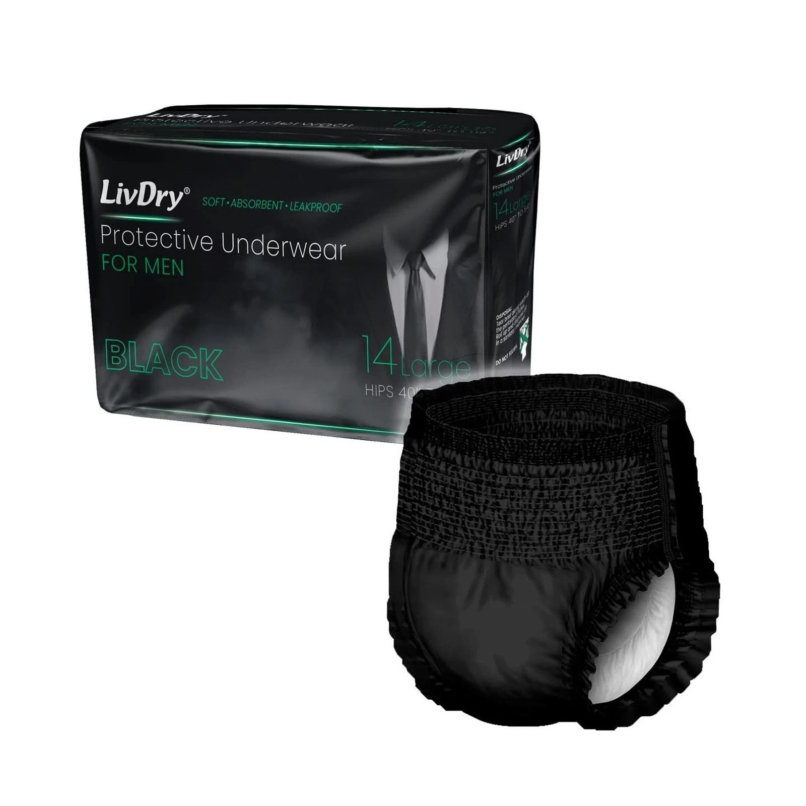 LivDry Mens Incontinence Underwear, Premium Adult Diapers for Men,size Large