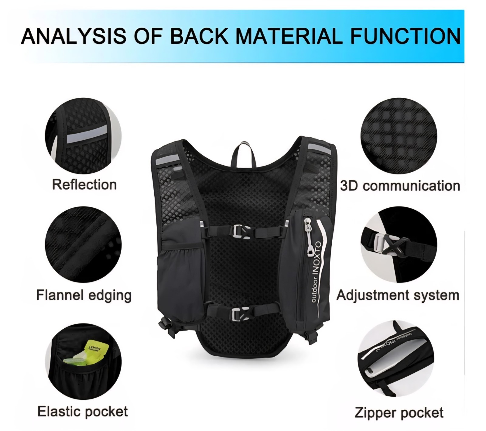 INOXTO Phantom - Featherweight Running Hydration Vest Like Camel Pack Drinking