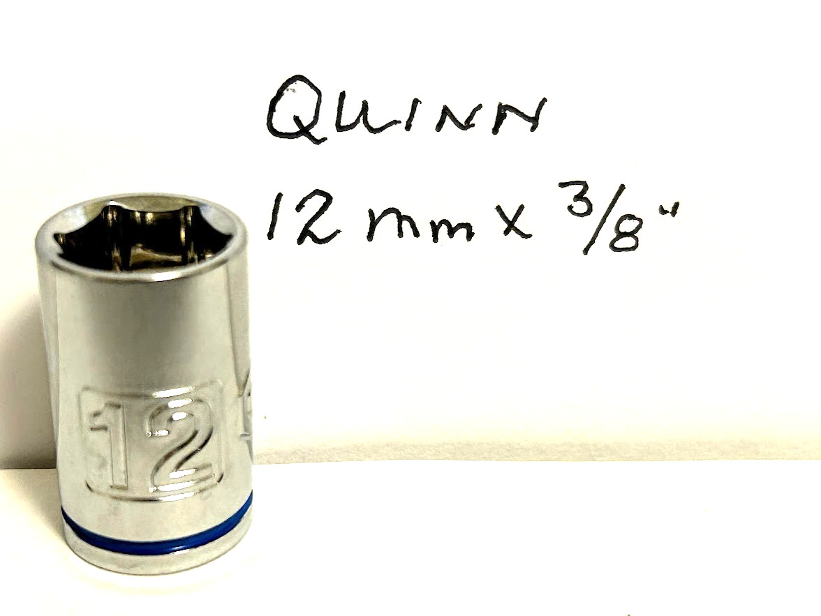 Quinn 12 mm x 3/8"  Dr Standard Socket 6 Point Free  USA Shipping