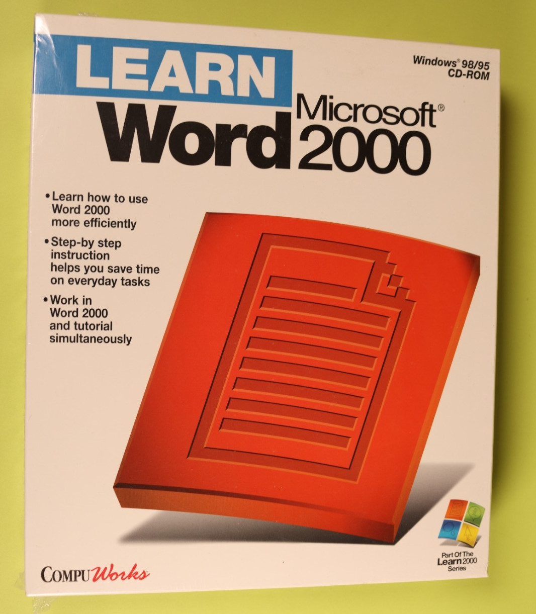 Brand New Learn Microsoft Word 2000 CD-ROM Factory Sealed Vintage NOS