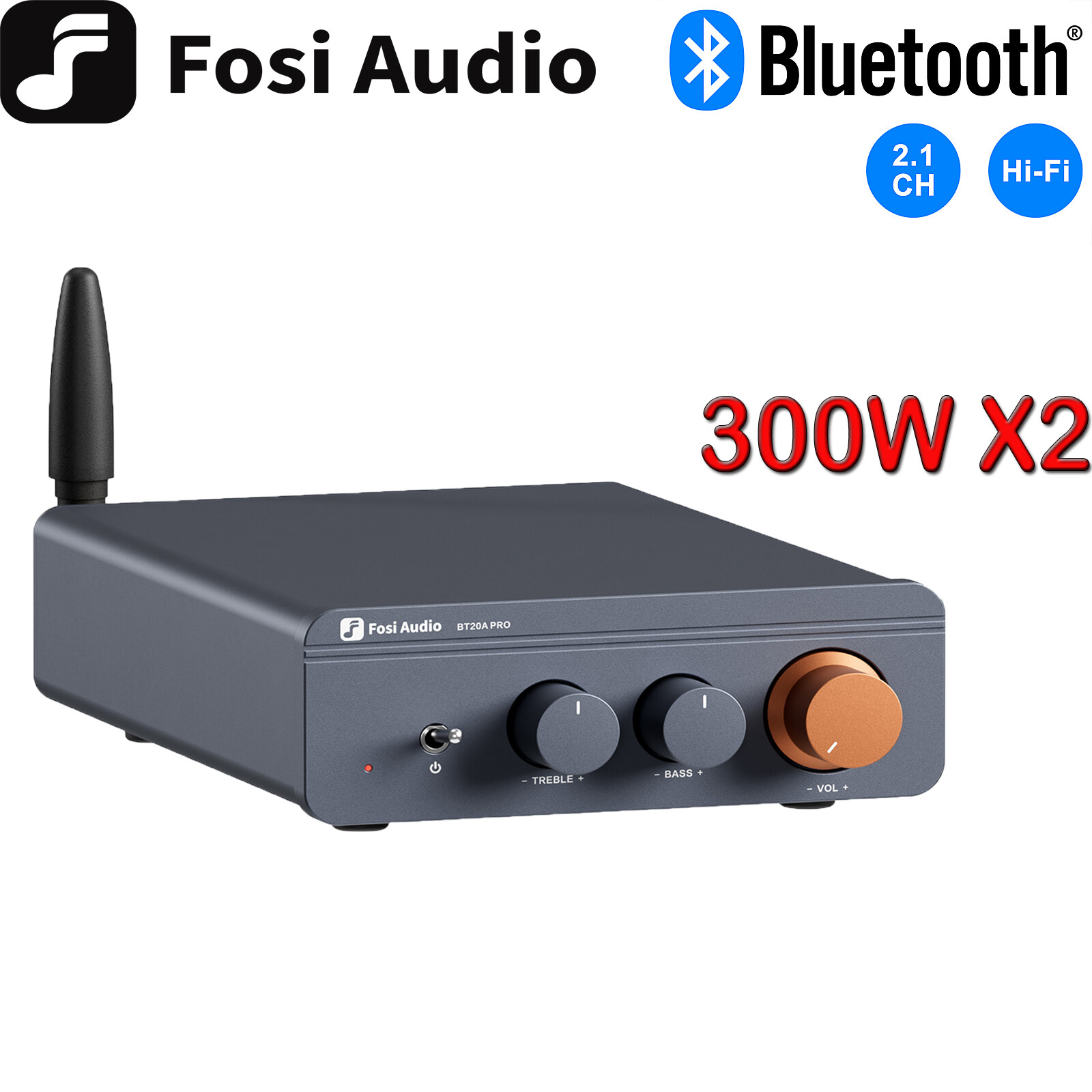 Fosi Audio BT20A PRO Bluetooth 5.0 Amplifiers TPA3255 2.0 Channel Class D Hi-Fi