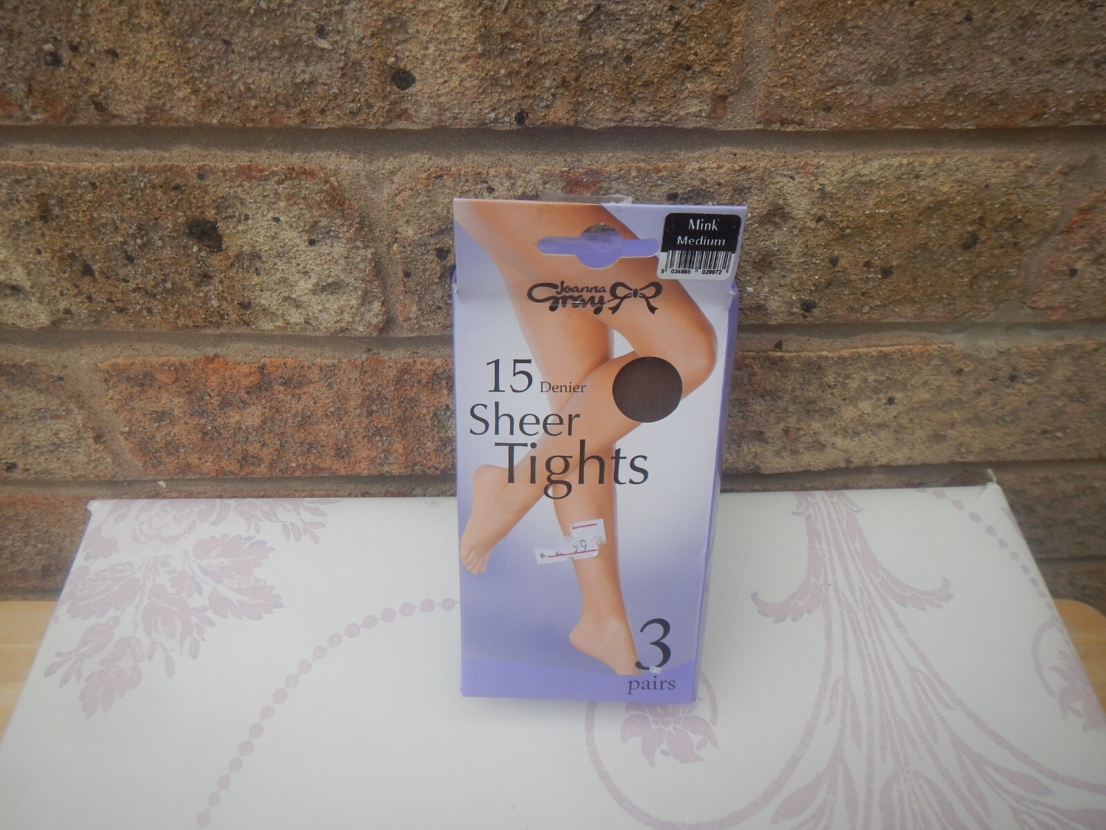 VINTAGE JOANNA GRAY PACK OF THREE 15 DENIER MEDIUM MINK TIGHTS 