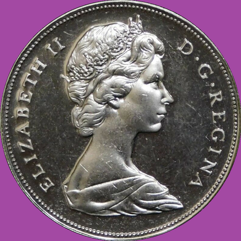 1969 Canada Canoe PROOF-LIKE Nickel Dollar Coin. Canadian $1 Dollar Voyageur