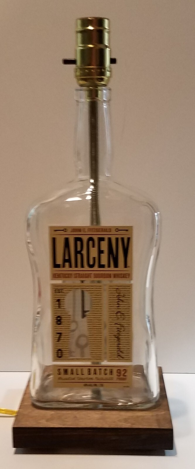 Larceny 1.75L Table Desk LAMP Bar Lounge Game Room Liquor Bottle Party