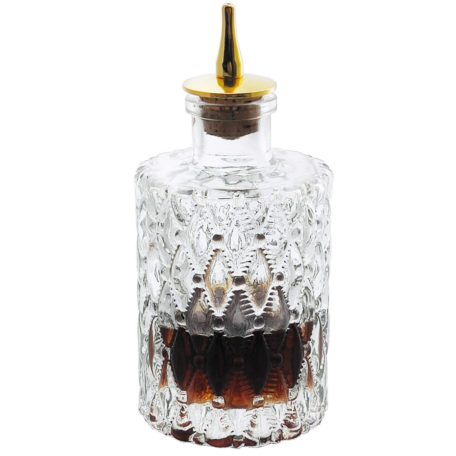 Jewel Bitter Bottle Gold Plated Cork Dasher Top Cocktail 6oz 175ml 1 PC