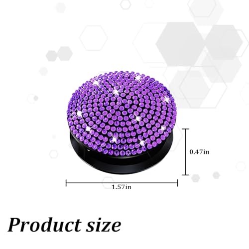 Bling Car Push Start Button Cover, Crystal Rhinestone Anti-Scratch Purple
