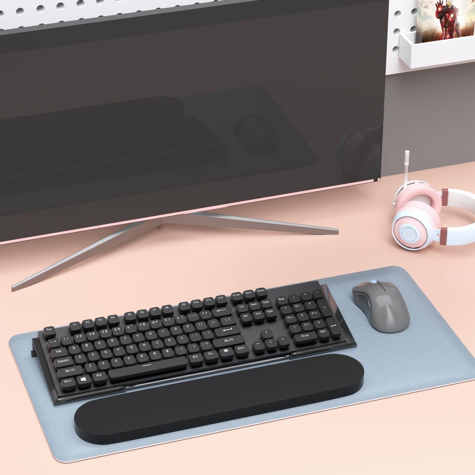 Ergonomic Computer Keyboard Stand Tilt PC Riser Acrylic Tray Holder Black