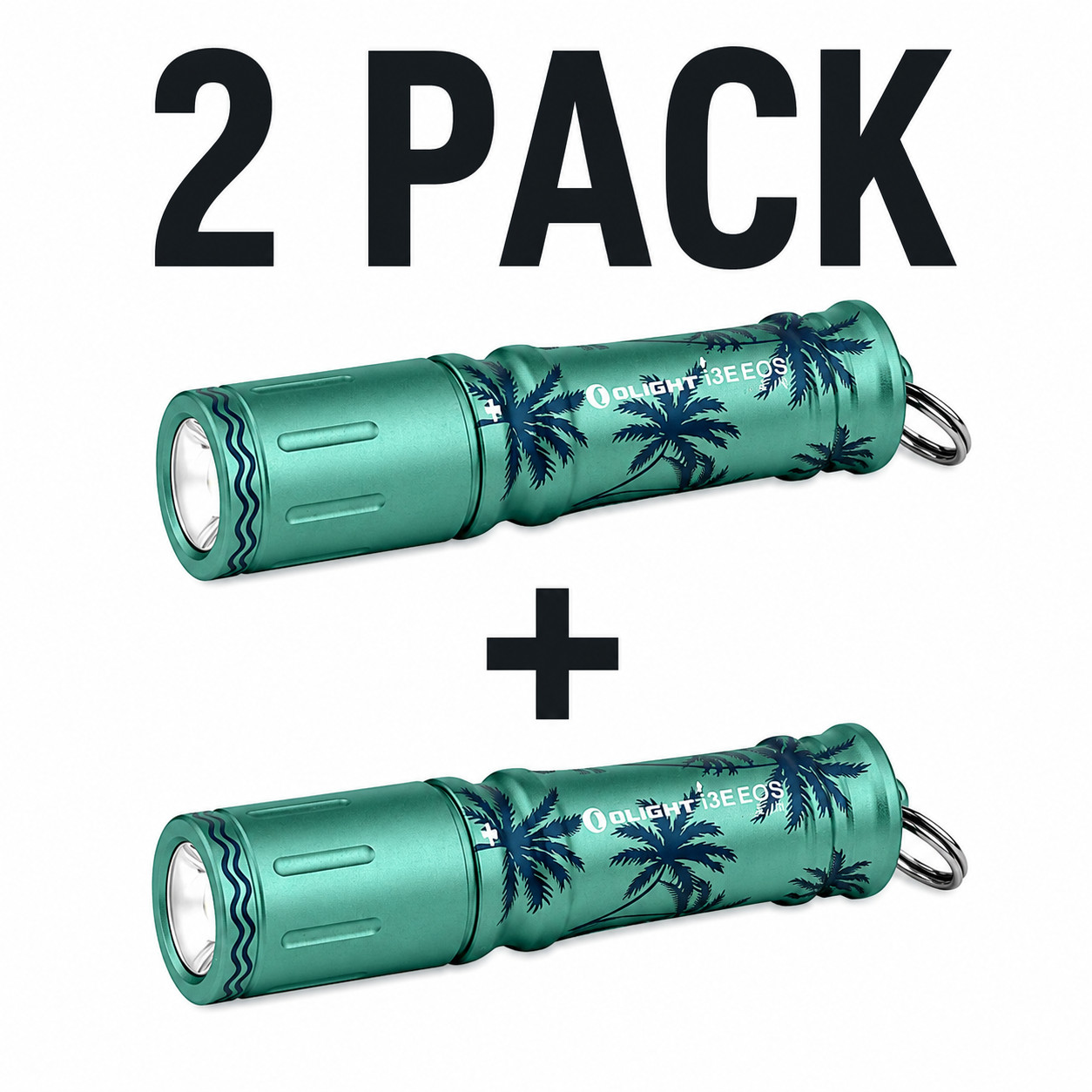2x Olight i3E EOS 90 Lumens Keychain Flashlight (Summer Palm, New/Sealed)
