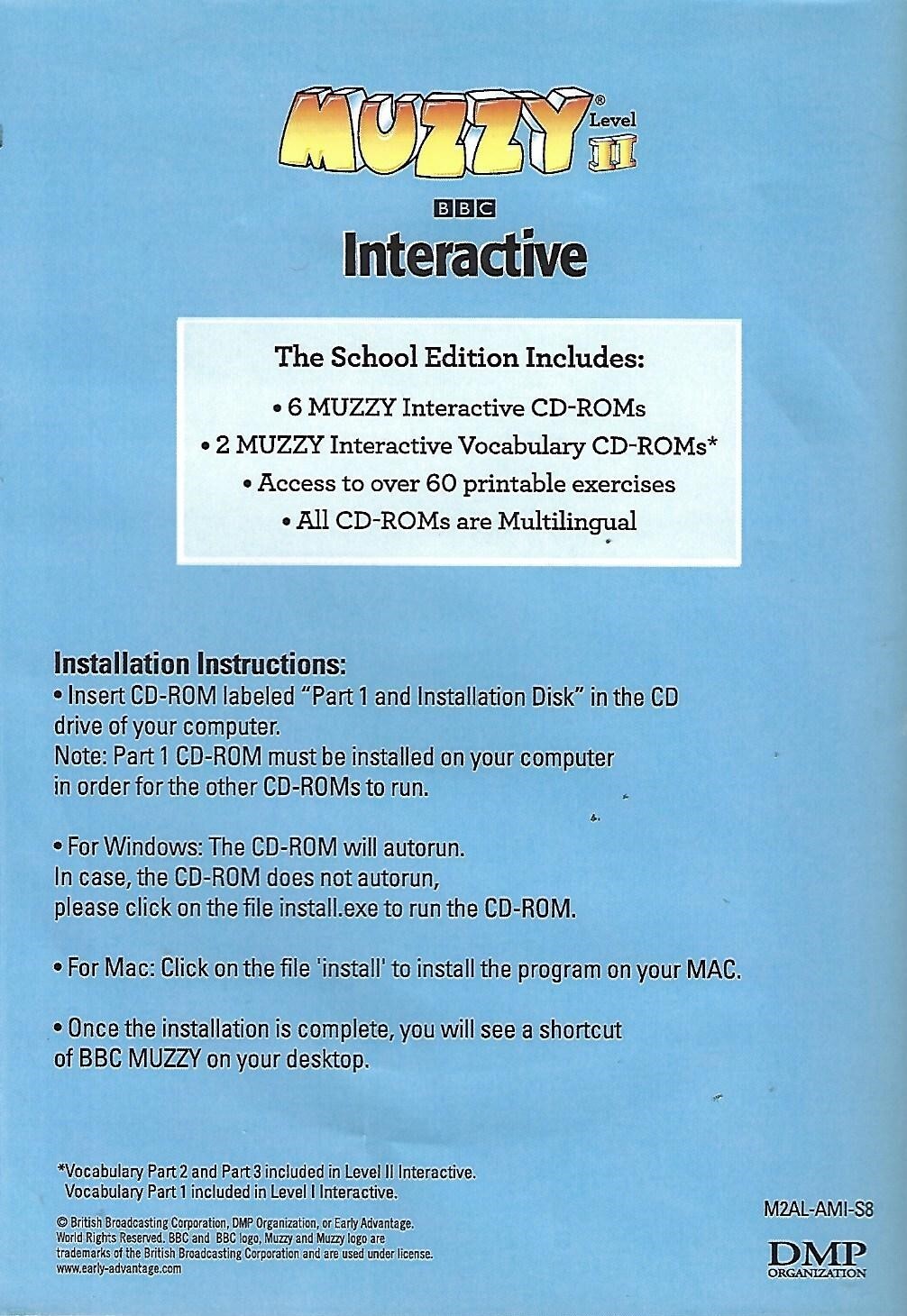Muzzy Interactive Level II: Language Games and Exercises Software (CD, 8-Discs)