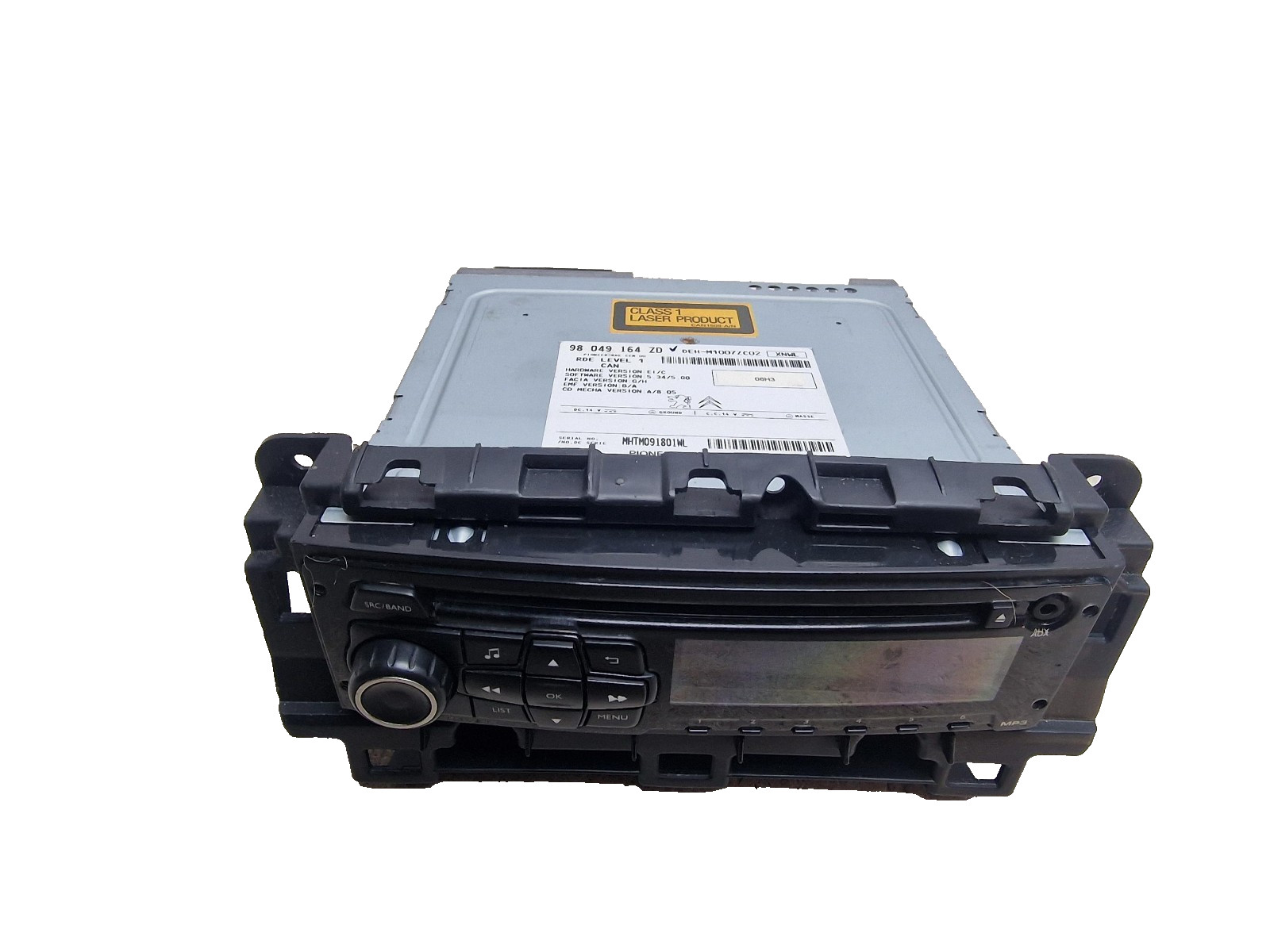 PEUGEOT 2008 RADIO MULTIMEDIA CD PLAYER HEAD UNIT 98049164ZD 2013 - 2017