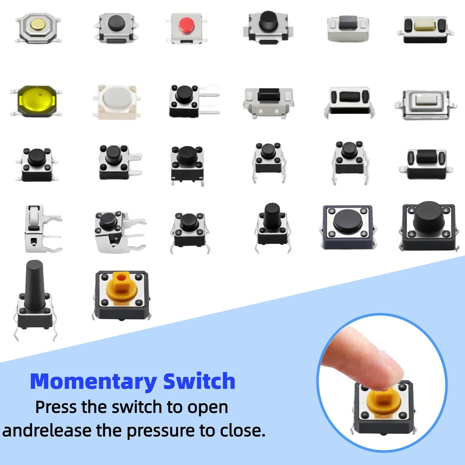 375PCS 26Values Micro Momentary Tactile Push Button Switch Assortment Kit 2 P...