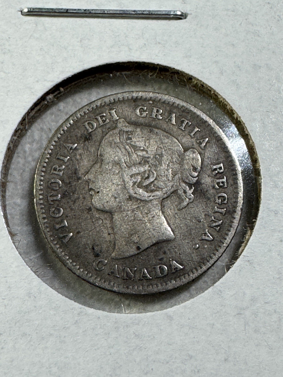1889 Canada 5 Cents Small Silver Coin Cleaned