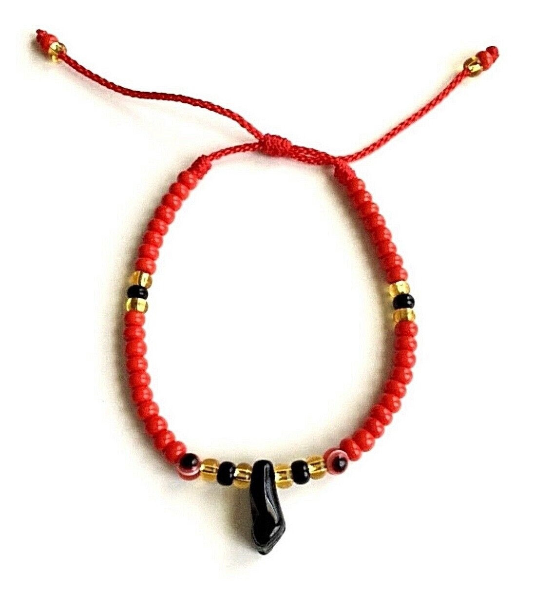 PULSERA DE AZABACHE PARA ADULTO/ AZABACHE BRACELET WITH RED EVIL EYE ADULT- B82